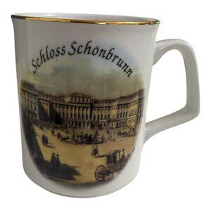Reutter Porzellan Germany Schloss Schönbrunn Souvenir Mug Gold Trim